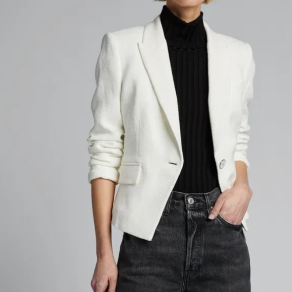 VERONICA BEARD WOODLEY DICKEY TWEEDjacket/blazer, ivory/white, size 8 - Picture 1 of 15